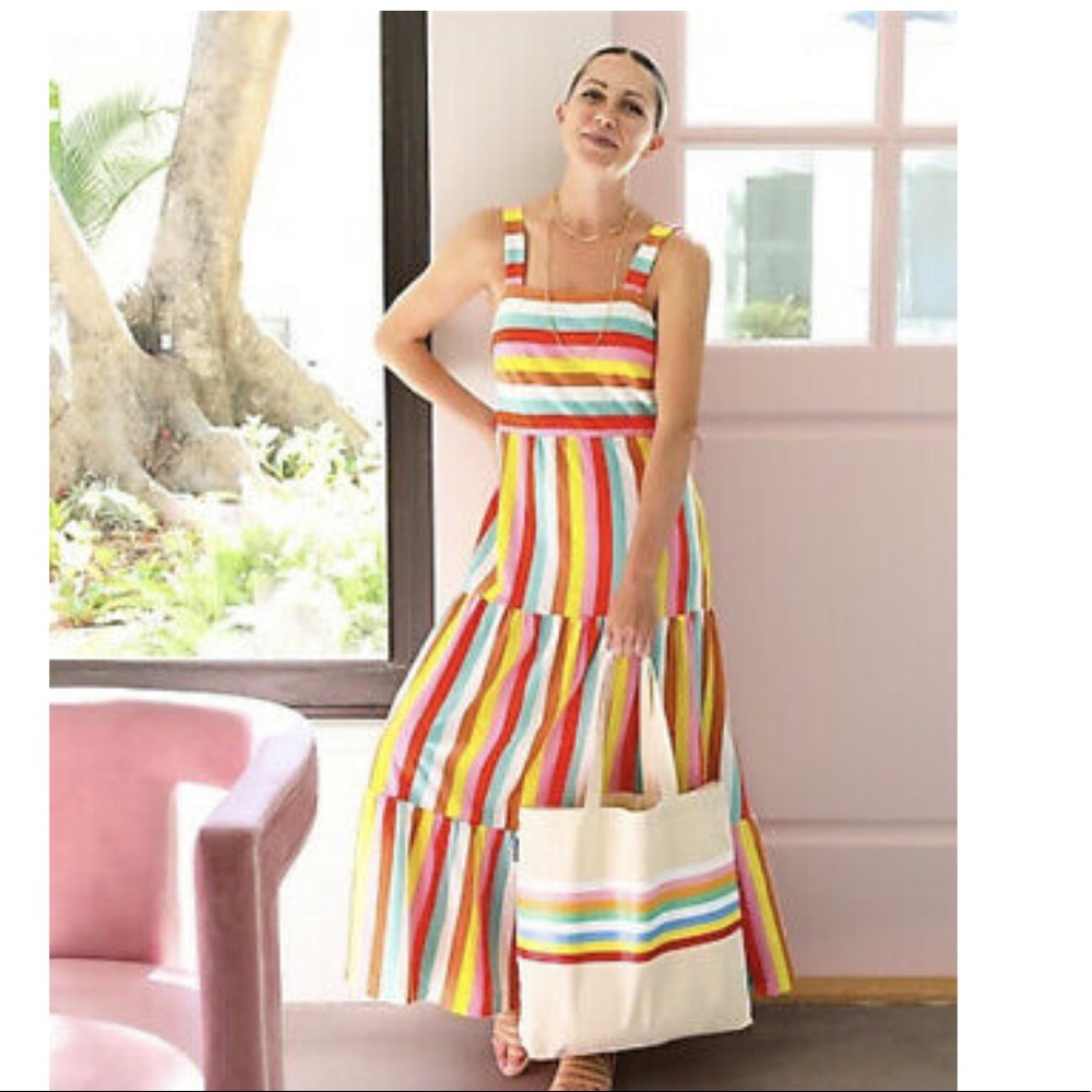 J Crew Rainbow Knit Maxi Dress NWOT sz XXL